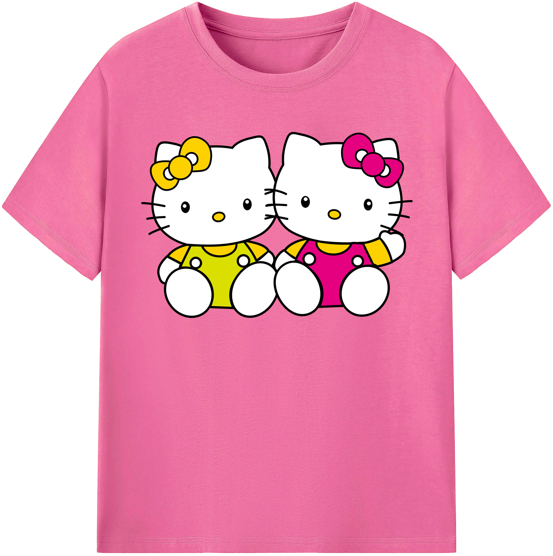 （画像用） Hello Kitty ハローキティ レディースカジュアルプリントTシャツ（綿100％）